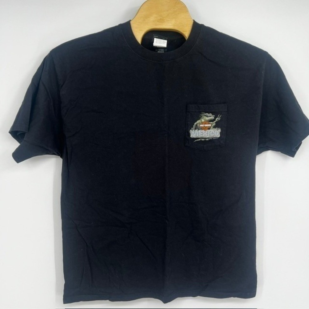 Harley-Davidson Men's 2XL Bikers Cancun Mexico Iguana Motorcycle Pocket T-Shirt